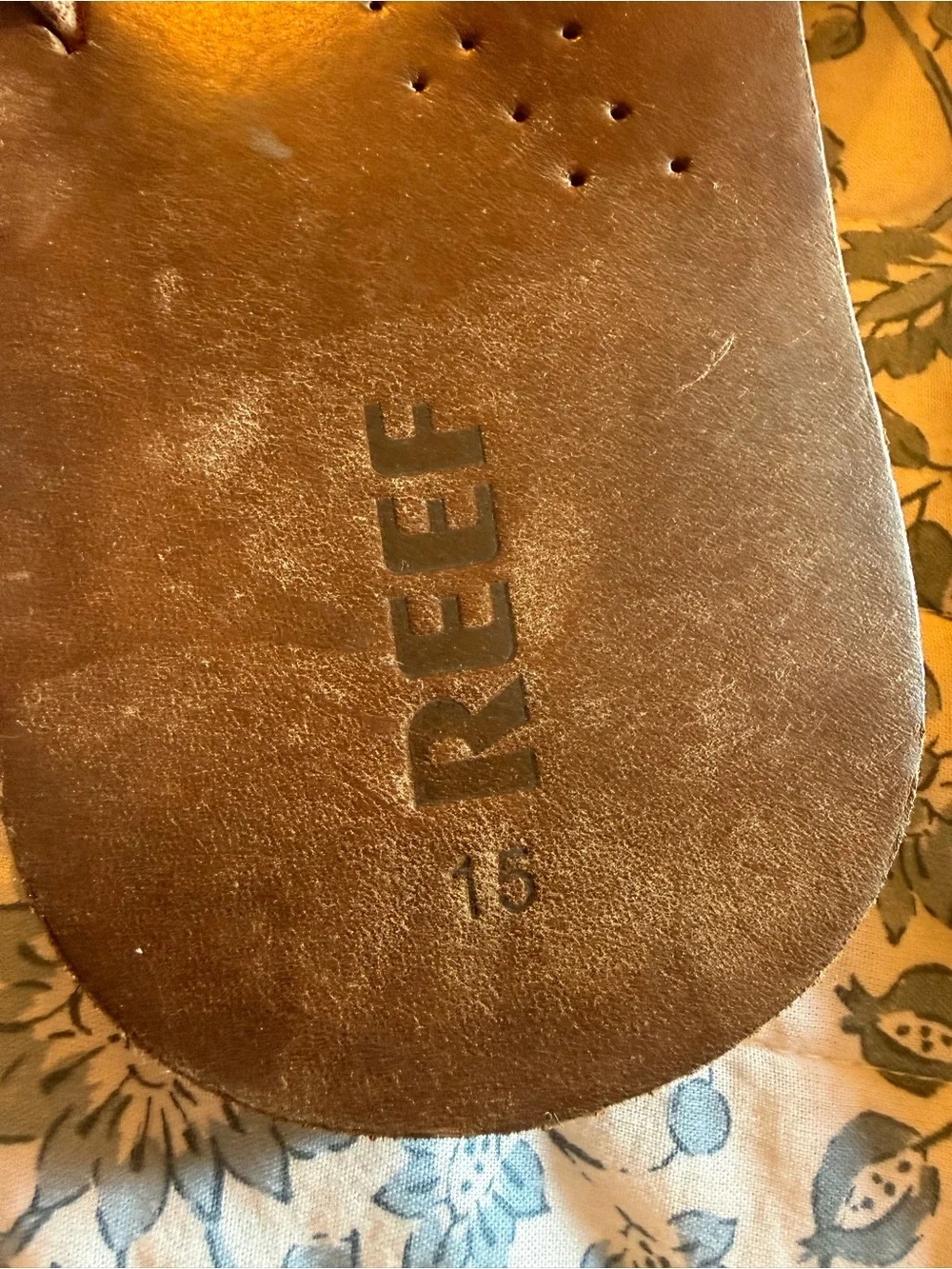 Reef Men’s Brown and Tan Leather Flip Flops